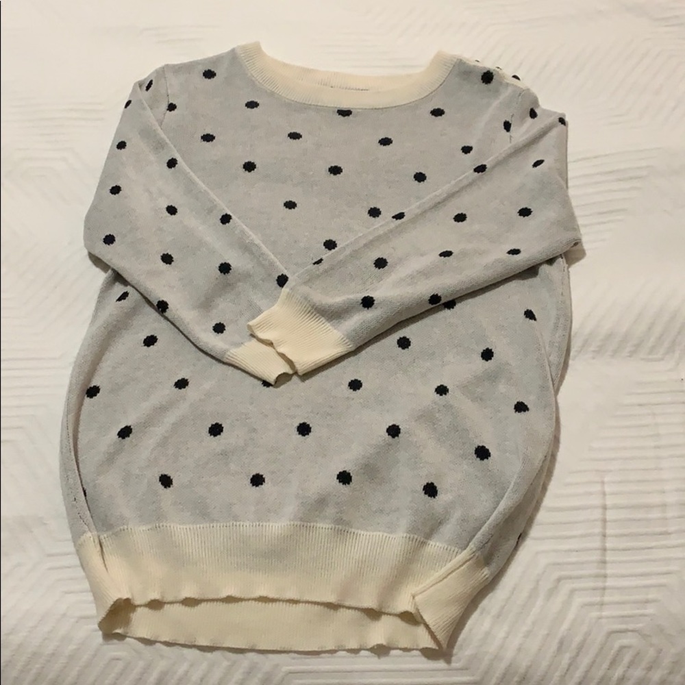 ModCloth M 3/4 length sleeve polka dot sweater